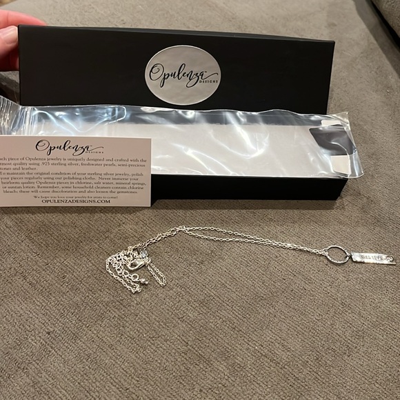 Opulenza necklace sterling chain and charm Believe in original box and bag - Picture 8 of 8